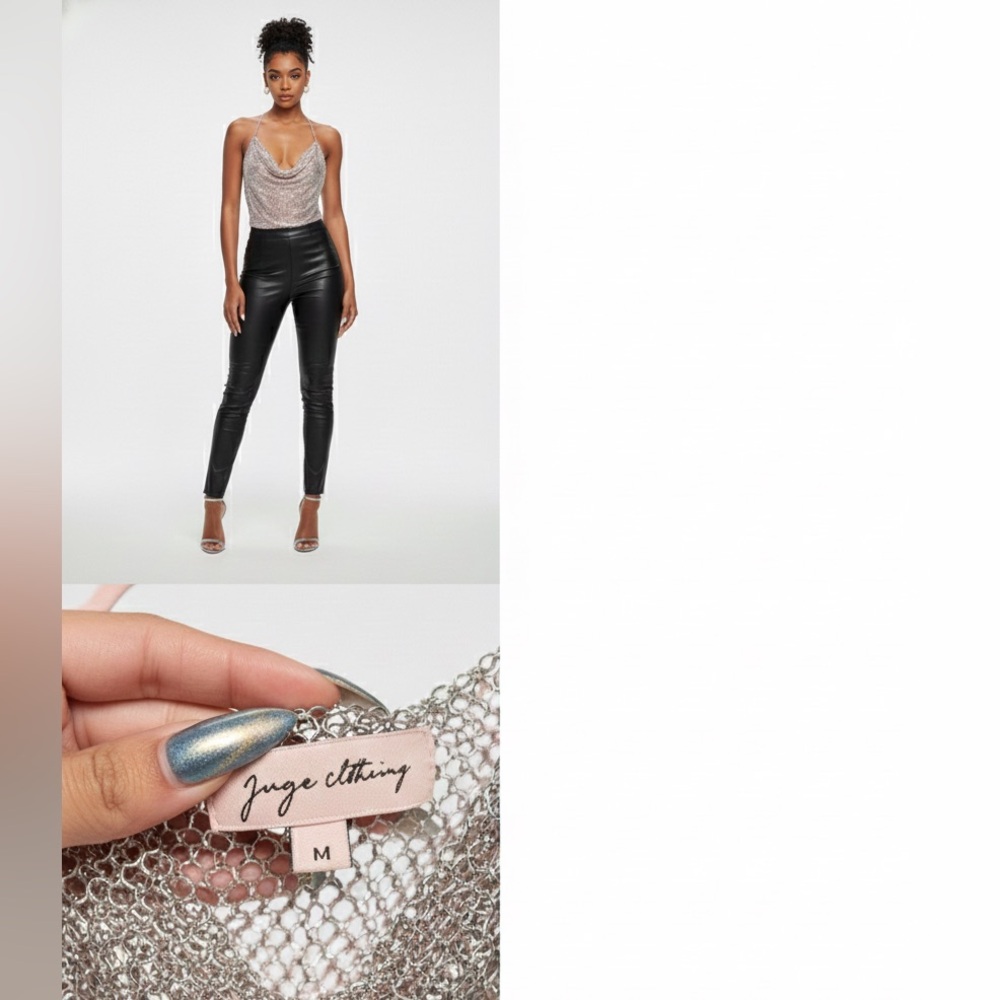 Metallic Silver Crop Top